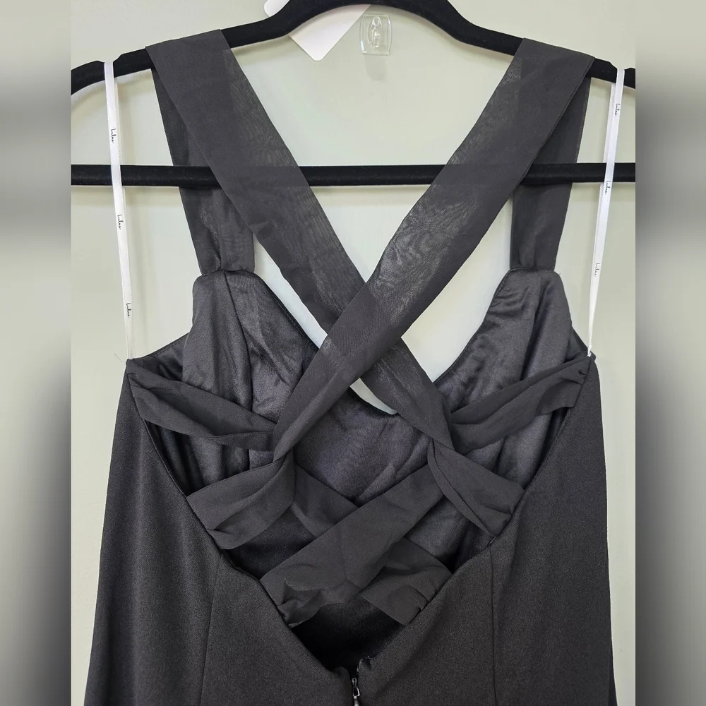 Lulus S Taline Black Strappy Mermaid Maxi Dress, Size Small